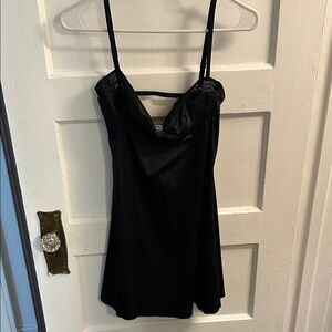 Chic Black Mini Dress with Spaghetti Straps